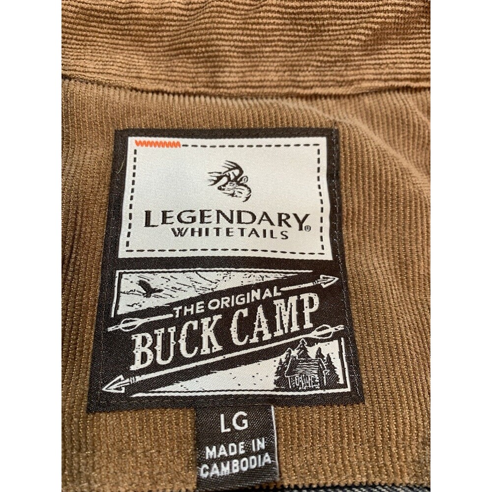 Legendary Whitetails Buck Camp L 100% Cotton Flannel Maroon/Black Plaid FlipCuff